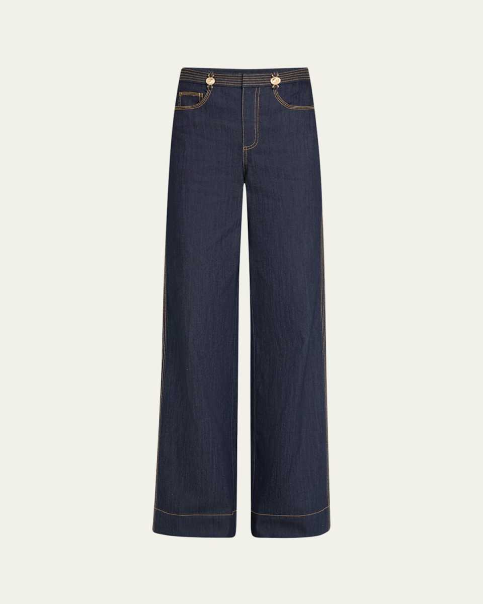 Bev Wide-Leg Denim Pants